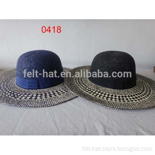 2016 collection 100% woven paper flat brim straw hat